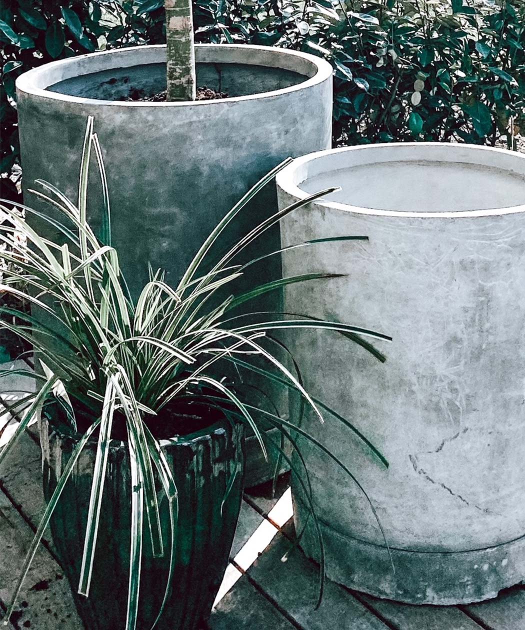 Betonnen pot voor buiten en binnen. Set van 2.